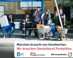 Münchens Handwerker als kreative Parkplatz-Rebellen